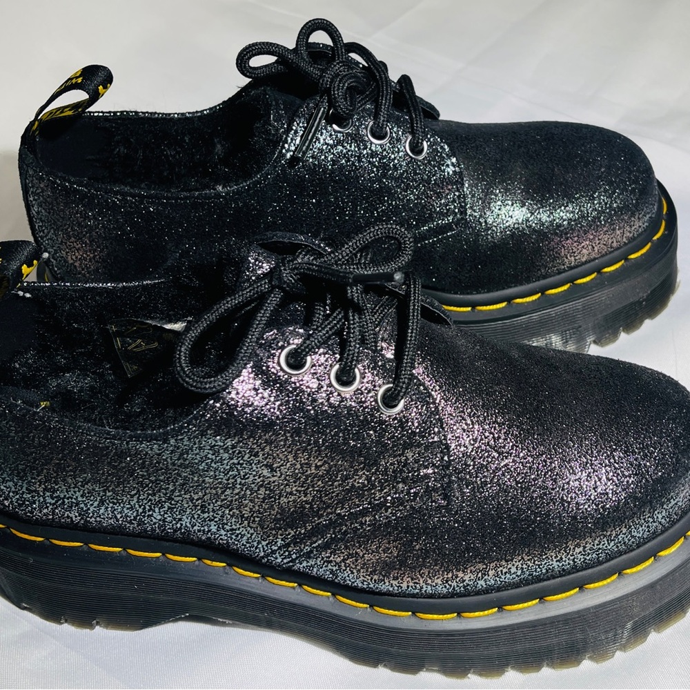 Dr. Martens Black Glitter Shoes - Picture 2 of 5